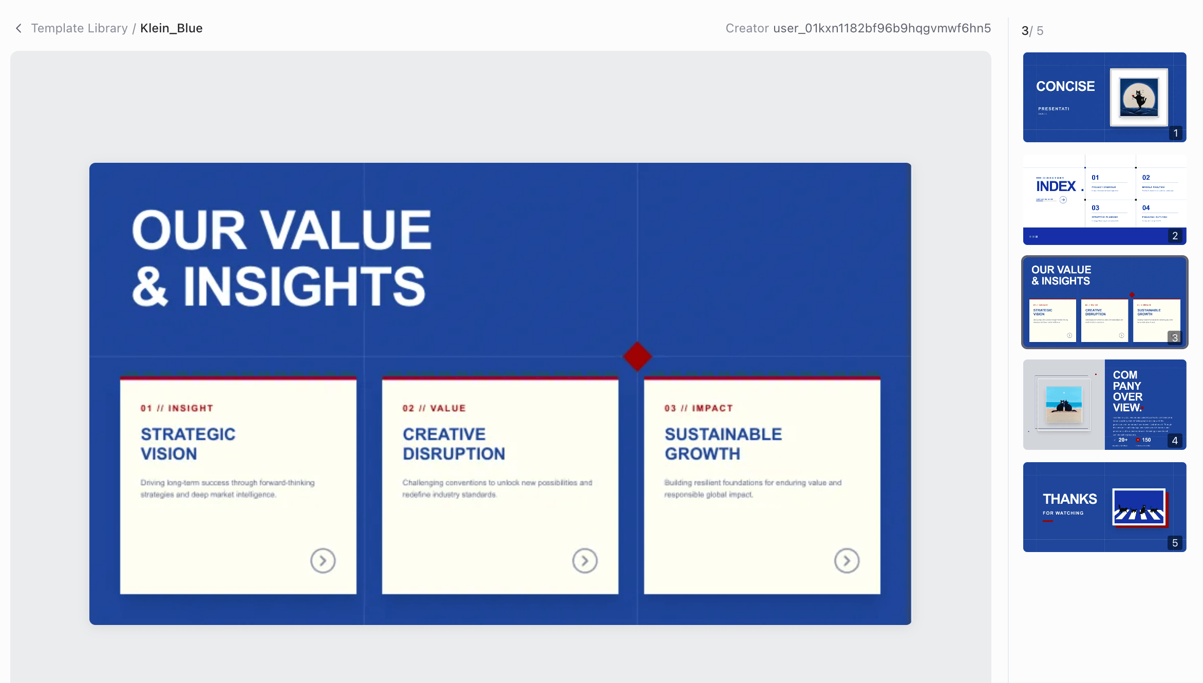 Klein Blue business presentation template