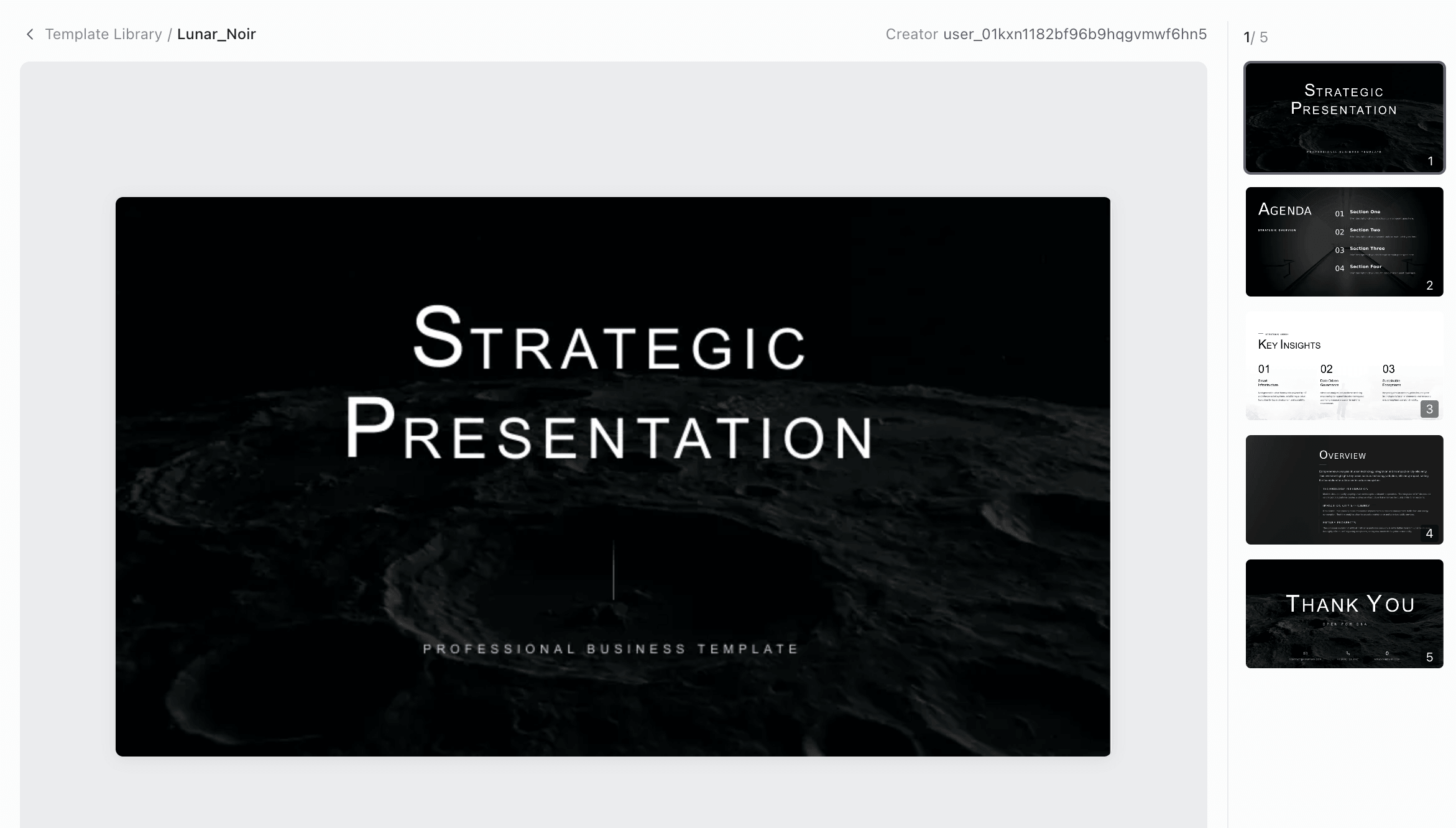 Lunar Noir business presentation template