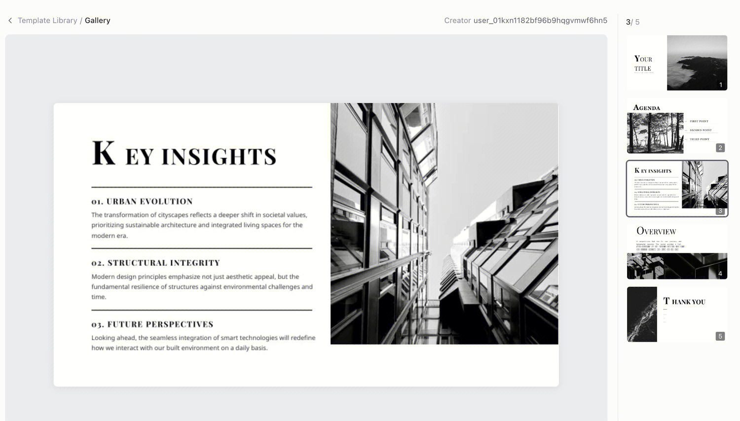 Gallery creative presentation template