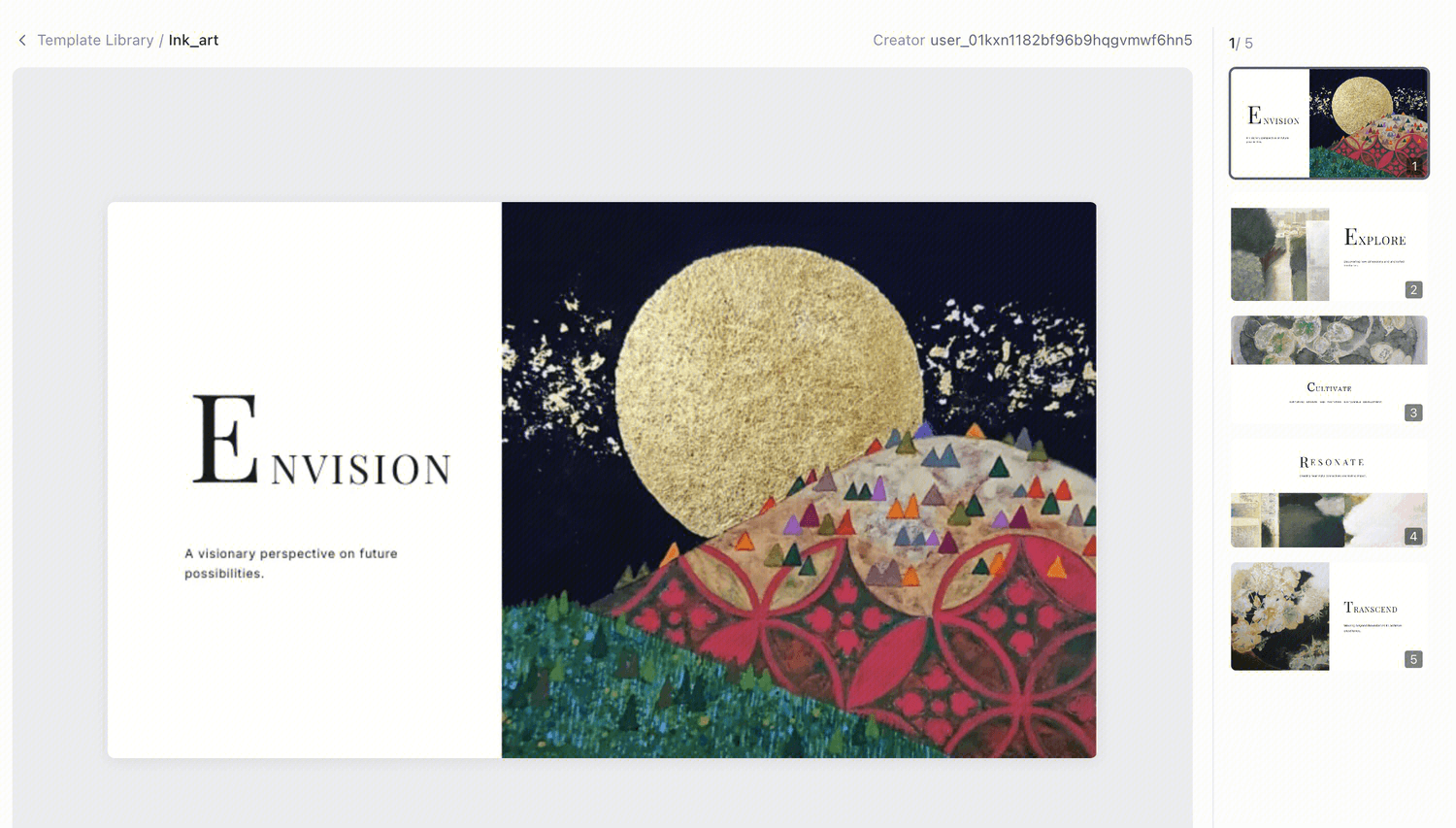 Ink Art creative presentation template