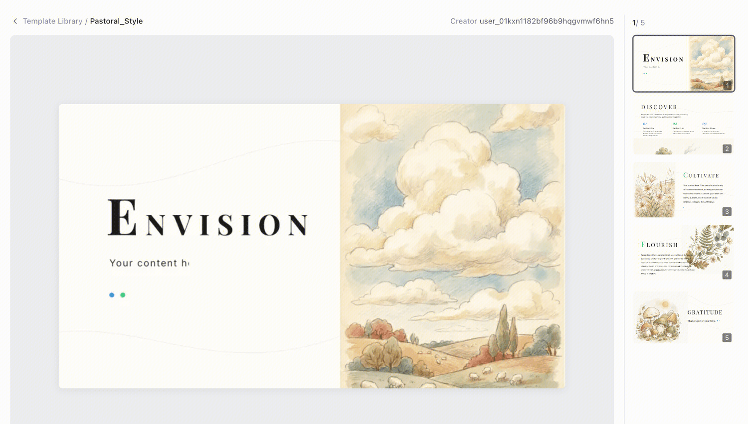Pastoral Style creative presentation template
