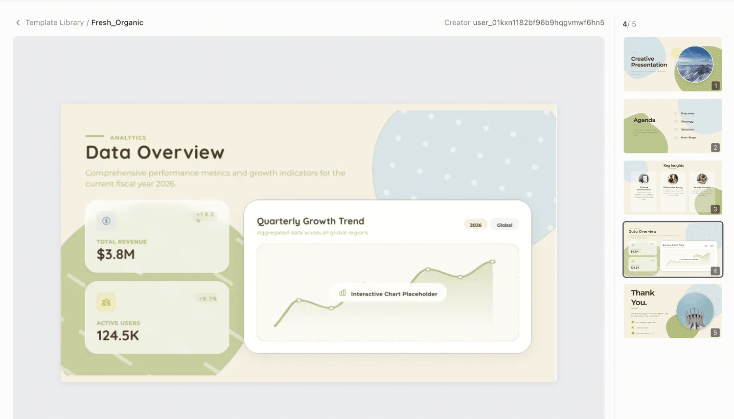 Fresh Organic pitch presentation template